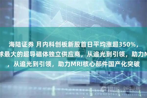 海陆证券 月内科创板新股首日平均涨超350%，健信超导今日上市，全球最大的超导磁体独立供应商，从追光到引领，助力MRI核心部件国产化突破